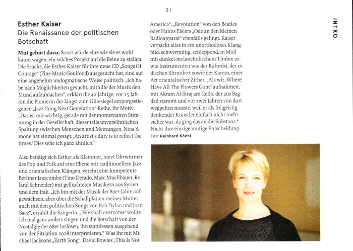 Esther Kaiser in JazzThing #125 09-10 2018-2